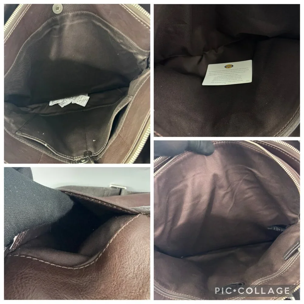NWOT Fossil Mercer Brown Leather Work Bag